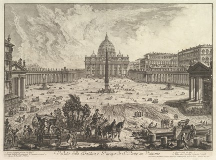 View of St. Peter's Basilica and Piazza in the Vatican, from Vedute di Roma