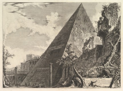 The Pyramid of Gaius Cestius, from Vedute di Roma