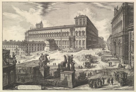 View of the Piazza di monte Cavallo, from Vedute di Roma