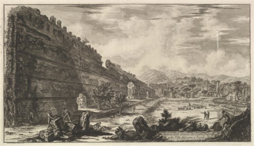 Veduta degli avanzi del Castro Pretorio nella Villa Adriana a Tivoli