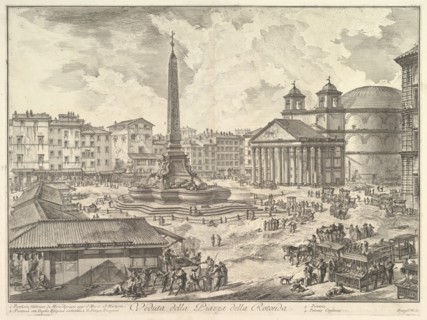 The Piazza della Rotonda, with the Pantheon and Obelisk