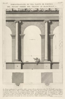 Elevation and plan of the second-order portico at the Theater of Marcellus