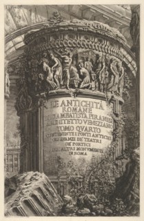 Title page: volume IV, 'The Antiquities of Rome by Giambatista Piranesi, Venetian Architec..., 1756. Creator: Giovanni Battista Piranesi.