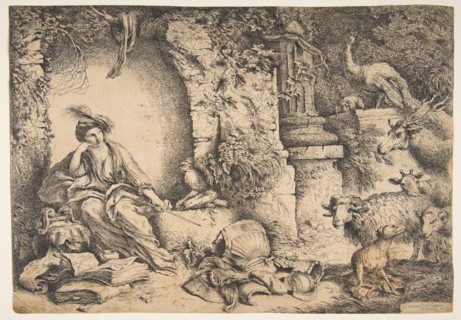 Circe with the companions of Ulysses changed into animals, 1650-51. Creator: Giovanni Benedetto Castiglione.
