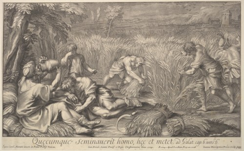 Reapers of grain, 1704. Creator: Giovanni Girolamo Frezza.