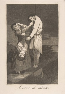 Plate 12 from 'Los Caprichos': Out hunting for teeth