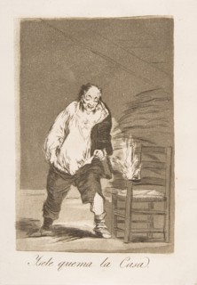 Plate 18 from 'Los Caprichos':And his house is on fire