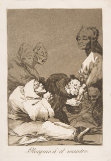 Plate 47 from 'Los Caprichos':A gift for the master