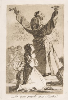Plate 52 from 'Los Caprichos': What a tailor can do!