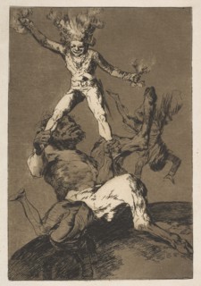 Plate 56 from 'Los Caprichos':To rise and to fall