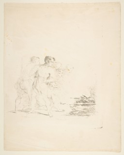 Men Spitting at a Fire, ca. 1820-1850. Creator: Formerly attributed to Goya