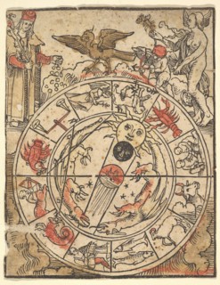 Chart of the Signs of the Zodiac with Venus, Cupid, and a Bishop Saint. Creator: Hans Baldung.