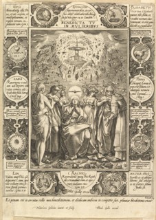 Benedicta tu in Mulieribus, from Christian and Profane Allegories. Creator: Hendrik Goltzius.