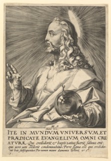 Christ, from Christ, the Apostles and St. Paul with the Creed, ca. 1589. Creator: Hendrik Goltzius.