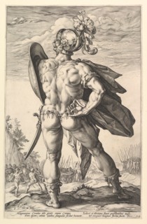 Marcus Valerius, from the series The Roman Heroes, 1586. Creator: Hendrik Goltzius.
