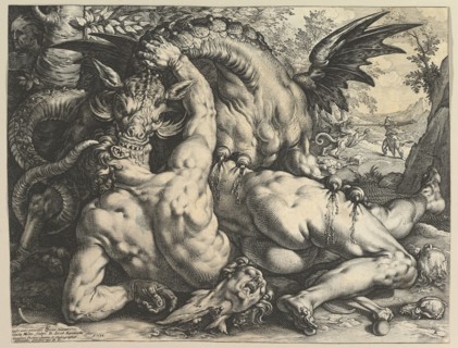 The Dragon Devouring the Companions of Cadmus, 1588. Creator: Hendrik Goltzius.