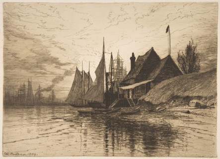 Evening, New York Harbor, 1884. Creator: Henry Farrer.