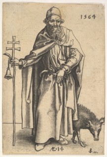Saint Anthony, 1564. Creators: Hieronymous Wierix, Jan Wierix.