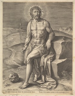 Christ Sitting on the Cold Stone, before ca. 1586. Creator: Hieronymous Wierix.