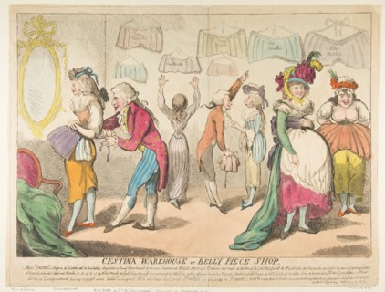 Cestina Warehouse or Belly Piece Shop, April 16, 1793. Creator: Attributed to Isaac Cruikshank