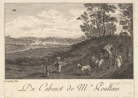 Landscape with Cart after the painting in the cabinet of Mr. Poullain, 1780. Creator: JF Borgnet.
