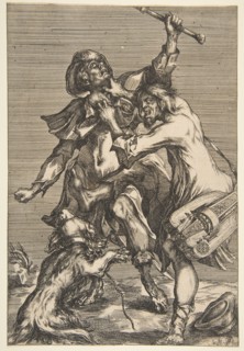 Two Fighting Beggars, 1612-16. Creator: Jacques Bellange.