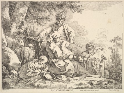 Bagpipes, mid to late 18th century. Creator: Jacques Gabriel Huquier.