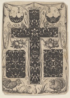 Latin Cross with Birds and Smaller Motifs, ca. 1614-19. Creator: Jacques Hurtu.