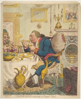 Temperance Enjoying a Frugal Meal, July 28, 1792. Creator: James Gillray.
