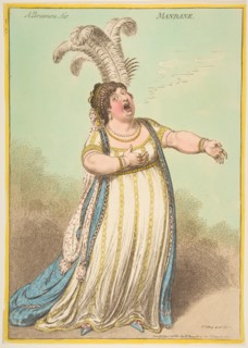 A Bravura Air. Mandane, December 22, 1801. Creator: James Gillray.