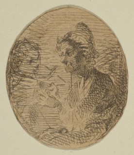 Old Woman and Child in Oval