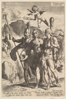 Hercules Being Shown the Mountainous Road to the Temple of Immortal Fame in the Compan..., ca. 1591. Creator: Jan Muller.