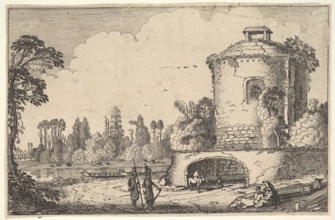 Landscape with a Round Tower, ca. 1616. Creator: Jan van de Velde II.