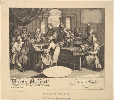 Concert Ticket - Mary's Chappel, Five at Night, May 1, 1799. Creator: Jane Ireland.