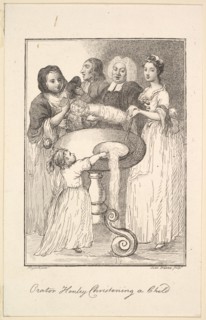 Orator Henley Christening a Child, 1794. Creator: Jane Ireland.