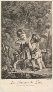 Drinking Milk, 18th century. Creator: Jean Daullé.