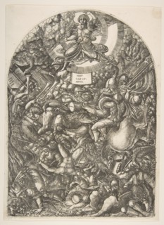 The Angel in the Sun calling the Birds of Prey, from the Apocalypse.n.d. Creator: Jean Duvet.