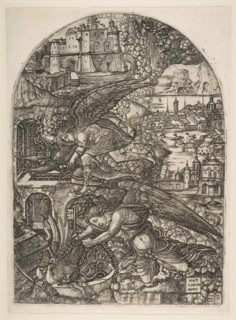 Satan bound for a Thousand Years, from the Apocalypse.n.d. Creator: Jean Duvet.