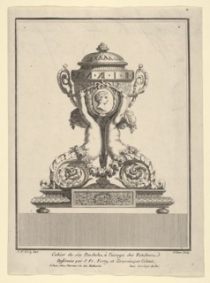 Design for a Clock, Title Page to 'Cahier de six Pendules', ca. 1770. Creators: Jean Francois Forty, C Colinet.
