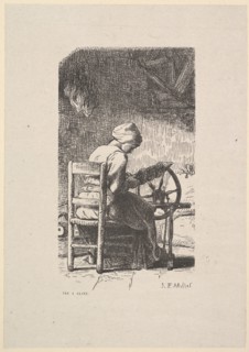 The Spinner, 1853. Creator: Jacques-Adrien Lavieille.