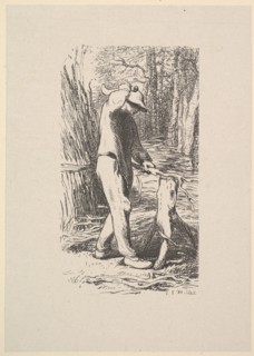 Woodcutter Making a Faggot, 1853. Creator: Jacques-Adrien Lavieille.