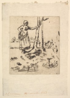 The Goose Girl, 1830-75. Creator: Jean Francois Millet.