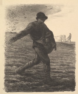 The Sower, 1851. Creator: Jean Francois Millet.