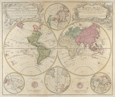 Planiglobii Terrestris Mappa Universalis..., 1746. Creator: Johann Baptista Homann.