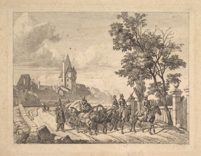 The Cossacks Escorting the Baggage Wagon, 1816. Creator: Johann Christian Erhard.