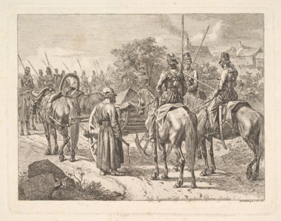 Cossacks Escorting the Regimental Cassone, 1815. Creator: Johann Christian Erhard.