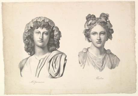 Melpomene and Thalia, 1823-26. Creator: Johann Gottfried Schadow.