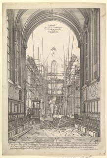 View of the Church of the Franciscans in Nuremberg under Reconstruction, from the series V....n.d. Creator: Johann Ulrich Kraus.