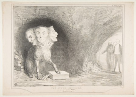 The State Cerberus, A Leaf Out of the Ænead, Freely Translated, December 11, 1834. Creator: John Doyle.