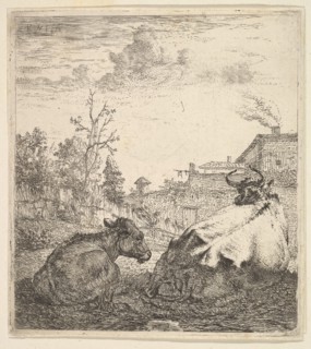 The Cow and the Calf, 17th century. Creator: Karel Du Jardin.